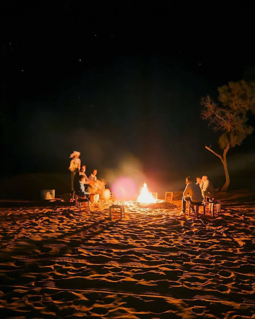 Campfire and Berber music night in Erg Chebbi during 2 nights camel trekking in Merzouga
